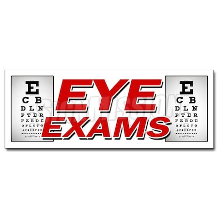 Signmission EYE EXAMS DECAL sticker optometrist optician glasses prescription lens, D-48 Eye Exams D-48 Eye Exams